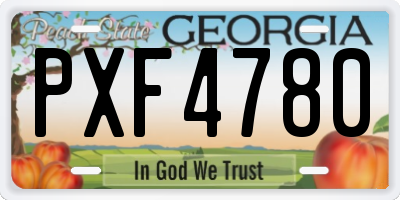 GA license plate PXF4780