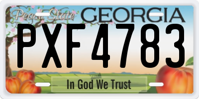 GA license plate PXF4783