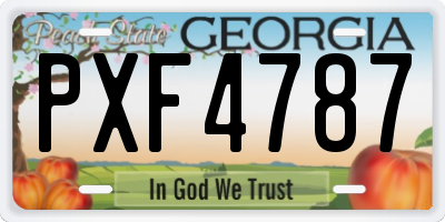 GA license plate PXF4787