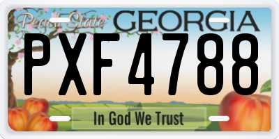 GA license plate PXF4788