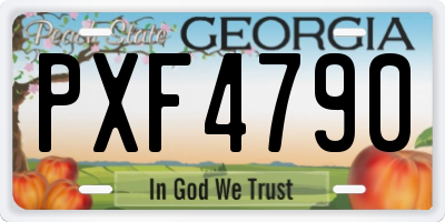 GA license plate PXF4790