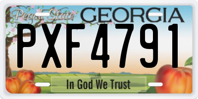 GA license plate PXF4791