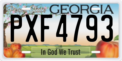 GA license plate PXF4793