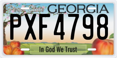 GA license plate PXF4798
