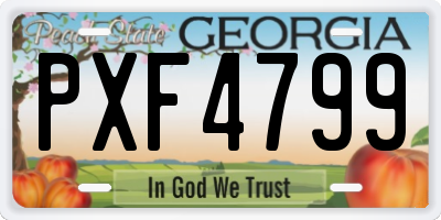 GA license plate PXF4799