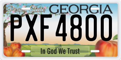 GA license plate PXF4800