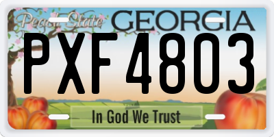 GA license plate PXF4803