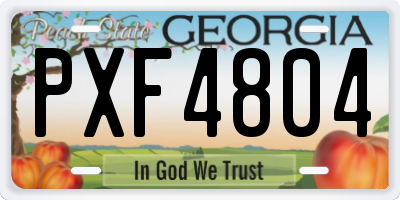 GA license plate PXF4804