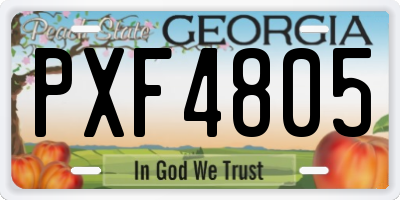 GA license plate PXF4805