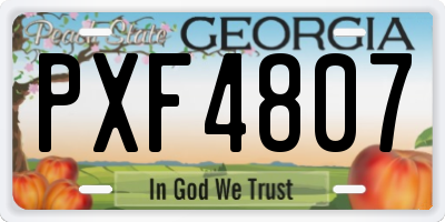 GA license plate PXF4807
