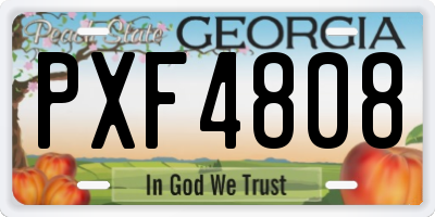 GA license plate PXF4808