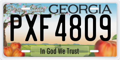 GA license plate PXF4809