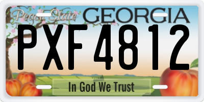 GA license plate PXF4812