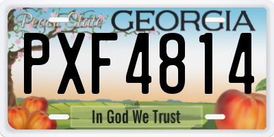 GA license plate PXF4814