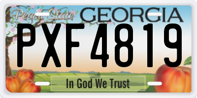 GA license plate PXF4819