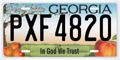 GA license plate PXF4820
