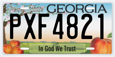 GA license plate PXF4821