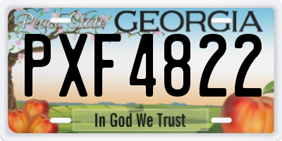 GA license plate PXF4822