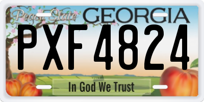 GA license plate PXF4824