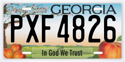 GA license plate PXF4826