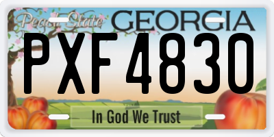 GA license plate PXF4830