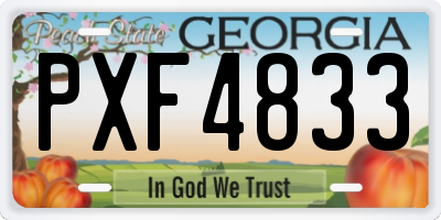 GA license plate PXF4833
