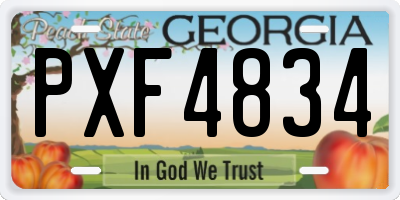 GA license plate PXF4834