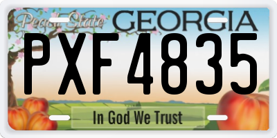 GA license plate PXF4835
