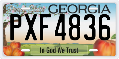 GA license plate PXF4836