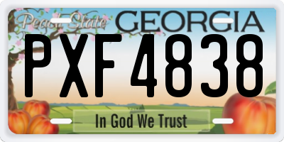 GA license plate PXF4838