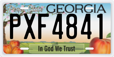 GA license plate PXF4841