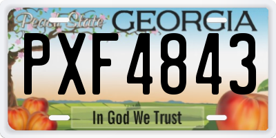 GA license plate PXF4843