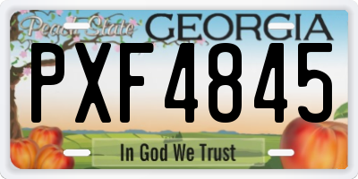 GA license plate PXF4845