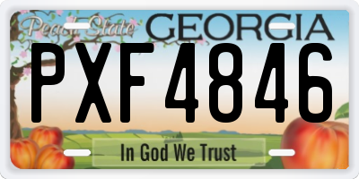GA license plate PXF4846