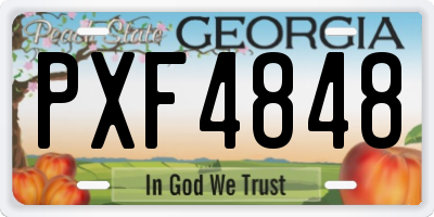 GA license plate PXF4848
