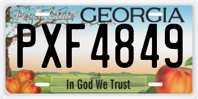 GA license plate PXF4849