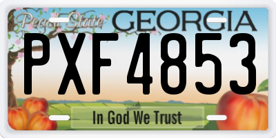 GA license plate PXF4853