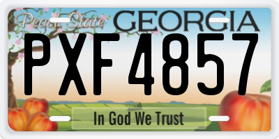 GA license plate PXF4857