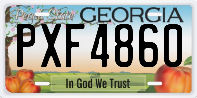 GA license plate PXF4860