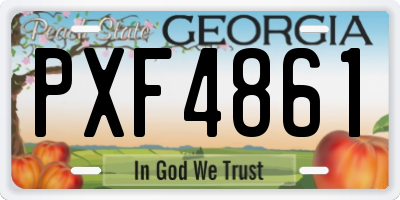 GA license plate PXF4861