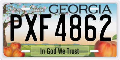 GA license plate PXF4862