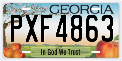 GA license plate PXF4863