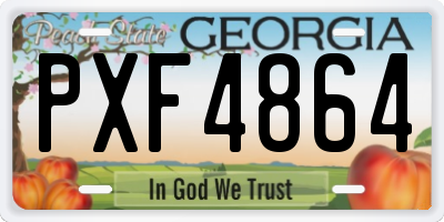 GA license plate PXF4864