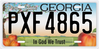 GA license plate PXF4865