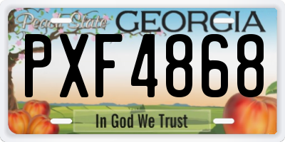 GA license plate PXF4868