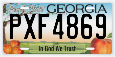 GA license plate PXF4869