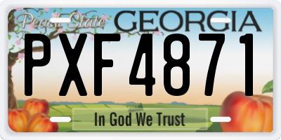 GA license plate PXF4871