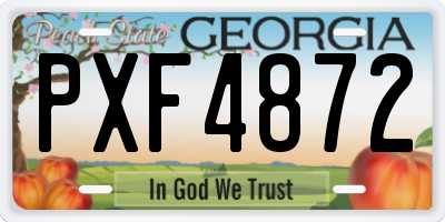 GA license plate PXF4872