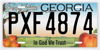 GA license plate PXF4874