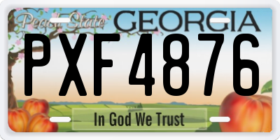 GA license plate PXF4876